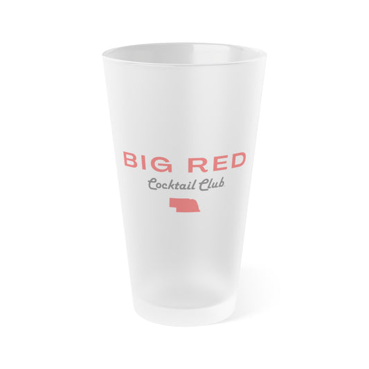 FROSTED PINT GLASS BIG RED