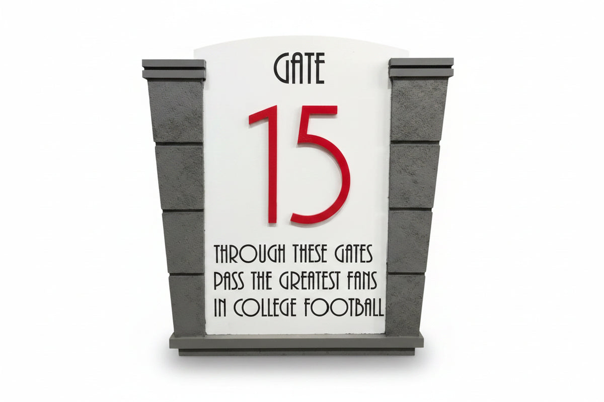 Nebraska Memorial Stadium Gate Sign - Hand Made & Custom #'s Available!