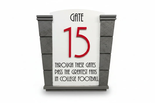 Nebraska Memorial Stadium Gate Sign - Hand Made & Custom #'s Available!